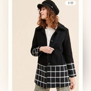 Free People/Anthro Hutch Windowpane Coat, Medium